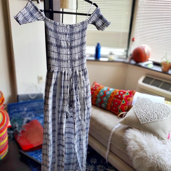NWT Smocked Jumpsuit Dress - Picture 1 of 7